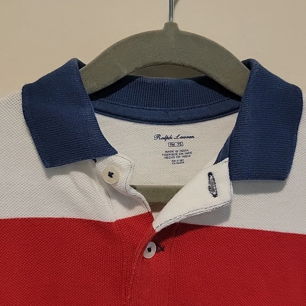 Polo Ralph Lauren white red and blue stripe hoodie 9 months 9 mos baby boy